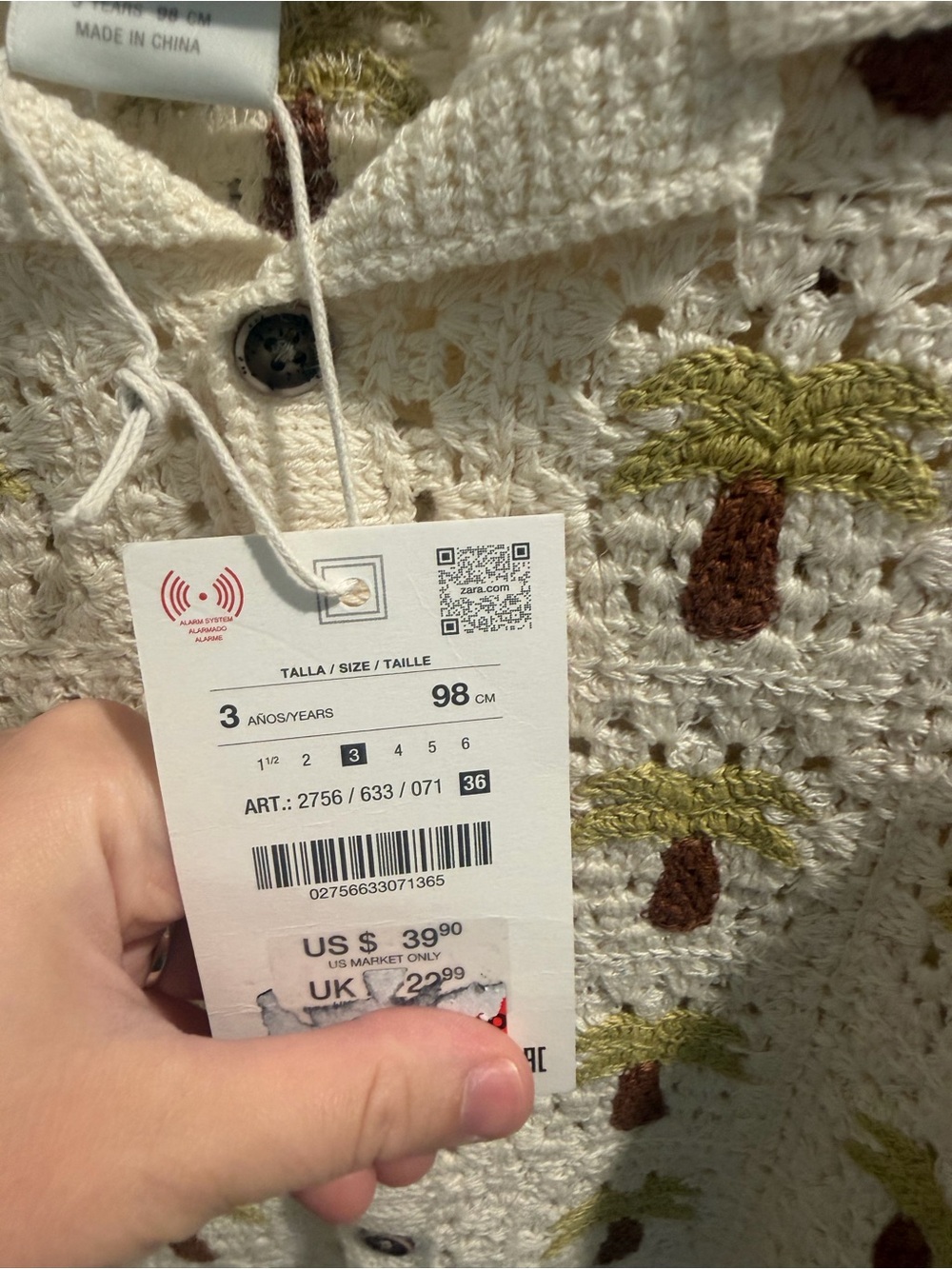 NWT Zara Palm Crochet Top - Picture 7 of 10
